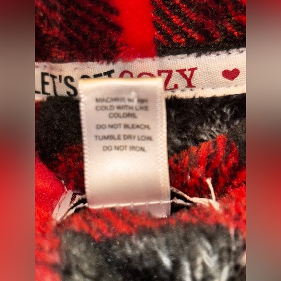 Let’s Get Cozy Mama‎ Bear Buffalo Plaid Robe Comfort Lounging Women Size S/ M - Picture 7 of 8